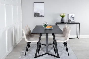 Marina Spisegruppe 180 cm Rektangulær med 6 Polar Stoler - Beige - Møbler - Bord - Spisegruppe
