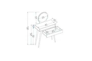 Markas Sminkebord 72 cm - Hvit - Møbler - Bord - Sminkebord & toalettbord