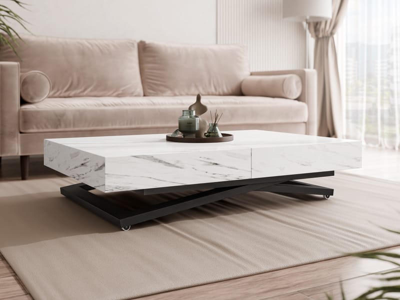 Avendi sofabord 120 cm - Svart, hvit marmor - Møbler - Bord - Marmorbord