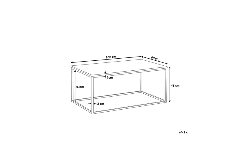 Barreras Sofabord Svart Marmormønster - Svart/Gull - Møbler - Bord - Marmorbord