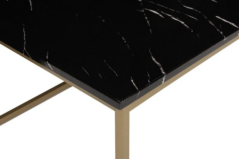Barreras Sofabord Svart Marmormønster - Svart/Gull - Møbler - Bord - Marmorbord