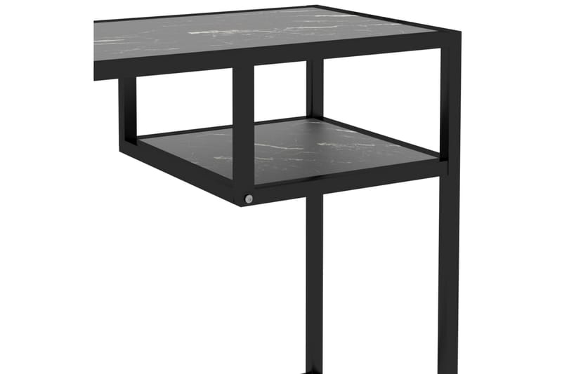 Databord svart marmor 100x36x74 cm herdet glass - Svart - Skrivebord - Databord & PC bord