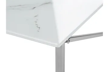 Nod Sofabord 100 cm Marmormønster - Hvit/Sølv - Møbler - Bord - Marmorbord