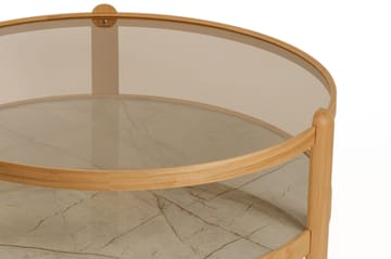 Salongbord Wallxpert Golf (100 x 48 x 100 cm) Eik grå marmor - Eiketre og grå marmor - Møbler - Bord - Marmorbord
