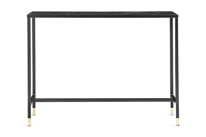 Sidebord Kenton 100 cm Marmormønster - Glass/Svart/Messing - Marmorbord - Lampebord & sidebord - Brettbord og småbord