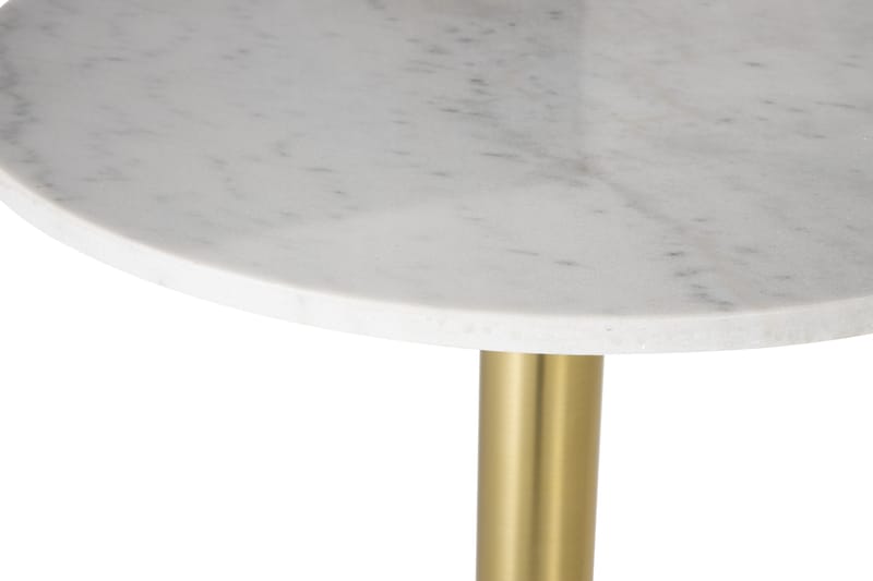 Sidebord Notino 65 cm Rundt Marmor - Hvit - Marmorbord - Lampebord & sidebord - Brettbord og småbord