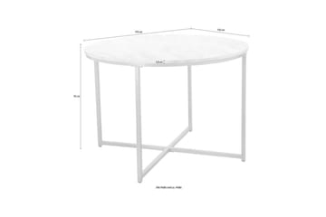 Maro Rundt Spisebord 110 cm i Tre med Metallunderstell - Hvit|Gul - Møbler - Bord - Spisebord & kjøkkenbord