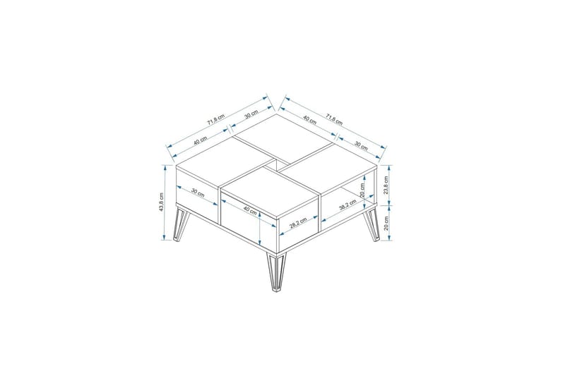 Masaaki Sofabord 72 cm - Brun/Svart - Møbler - Bord - Sofabord & salongbord