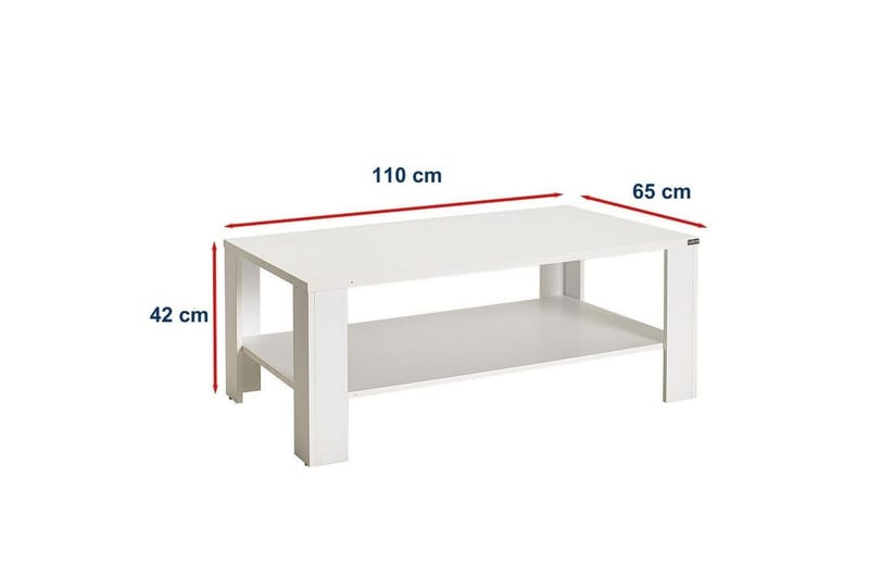 Masao Sofabord 110 cm - Hvit - Møbler - Bord - Sofabord & salongbord