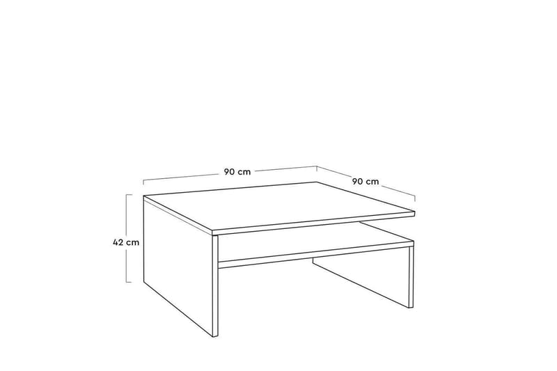 Masao Sofabord 90 cm - Hvit - Møbler - Bord - Sofabord & salongbord