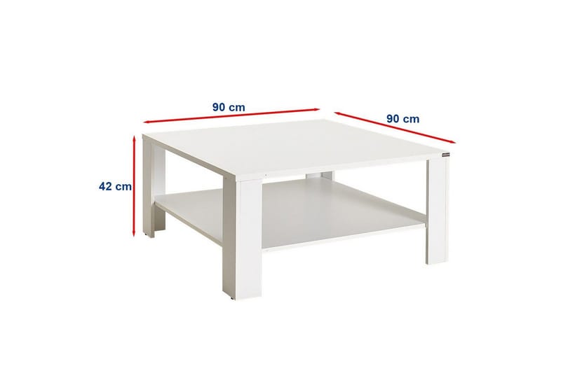 Masao Sofabord 90 cm - Hvit - Møbler - Bord - Sofabord & salongbord