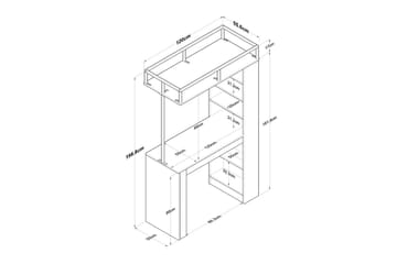 Matabei Spisebord 120 cm - Svart/Mørkebrun - Møbler - Bord - Spisebord & kjøkkenbord