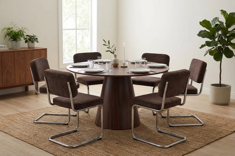 Matgrupp Bark Valnöt - Møbler - Bord - Spisegruppe