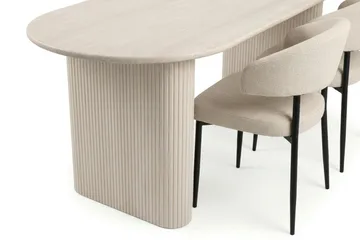 Matgrupp Bark Vitlaserad Beige/svart - Møbler - Bord - Spisegruppe