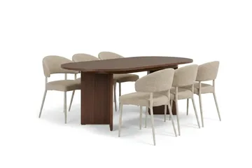 Matgrupp Nordure Beige - Møbler - Bord - Spisegruppe