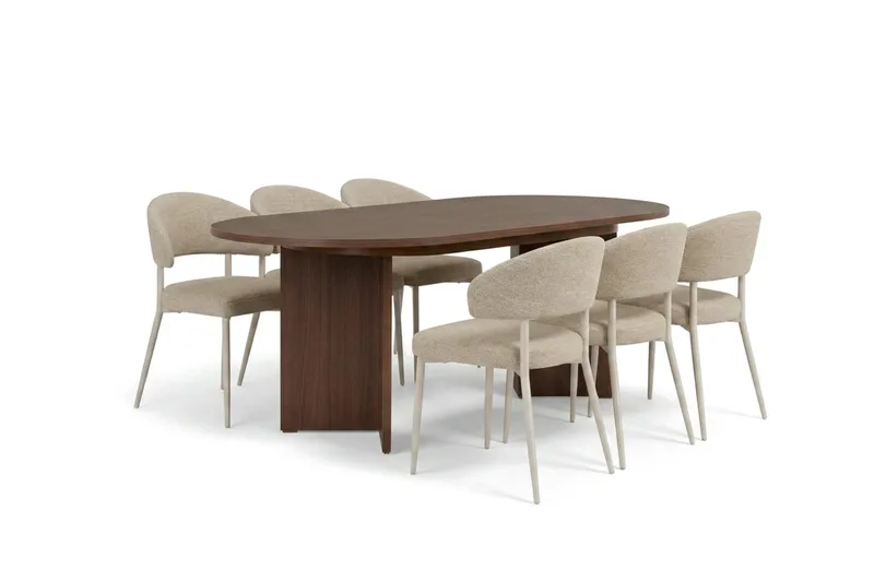 Matgrupp Nordure Beige - Møbler - Bord - Spisegruppe