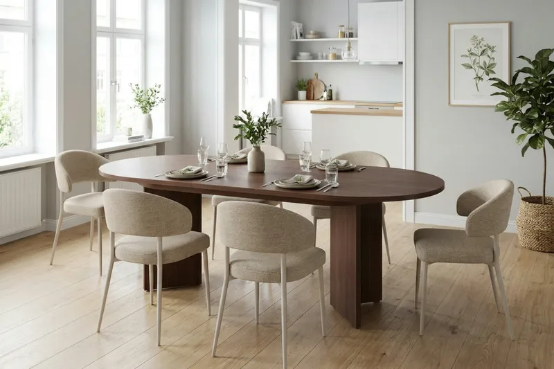 Matgrupp Nordure Beige - Møbler - Bord - Spisegruppe