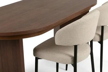 Matgrupp Nordure Beige/Svart - Møbler - Bord - Spisegruppe