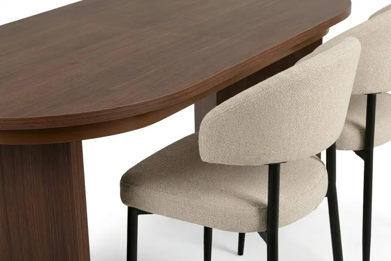 Matgrupp Nordure Beige/Svart - Møbler - Bord - Spisegruppe