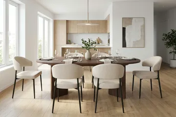 Matgrupp Nordure Beige/Svart - Møbler - Bord - Spisegruppe