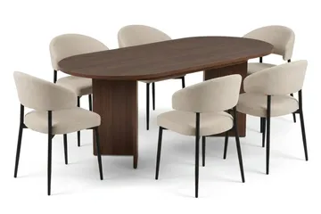 Matgrupp Nordure Beige/Svart - Møbler - Bord - Spisegruppe