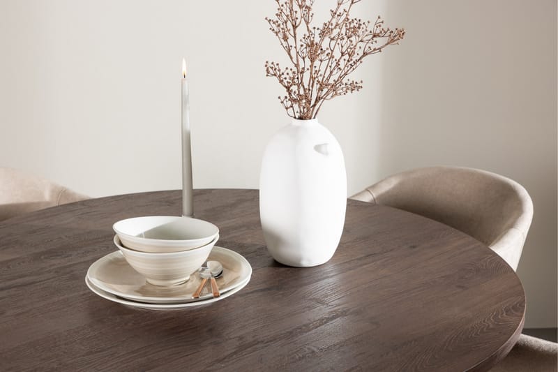 Matgruppe Bootcut 110 cm Rund med 4 Evelina stoler - Mocca/Beige - Møbler - Bord - Spisegruppe