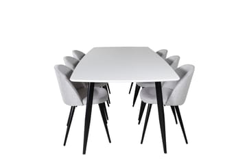 Matgruppe Longreone 240 cm Rektangulær med 6 Longreone Stoler - Svart - Møbler - Bord - Spisegruppe