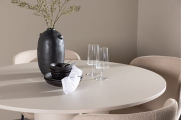 Matgruppe Olivia 110 cm Rund med 4 Modesto stoler - Beige/Beige - Møbler - Bord - Spisegruppe