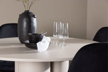 Matgruppe Olivia 110 cm Rund med 4 Polar stoler - Beige/Svart - Møbler - Bord - Spisegruppe