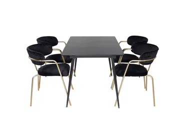 Matgrupper Venture Home Svart, Guld - Møbler - Bord - Spisegruppe