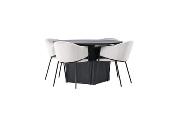 Matilda uttrekkbart spisebord 130/180 cm med 4 Evelina armstoler - Møbler - Bord - Spisegruppe