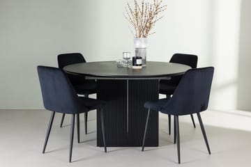 Matilda uttrekkbart spisebord 130/180 cm med 4 Night spisestoler - Møbler - Bord - Spisegruppe