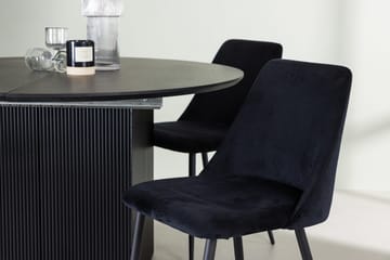 Matilda uttrekkbart spisebord 130/180 cm med 4 Night spisestoler - Møbler - Bord - Spisegruppe