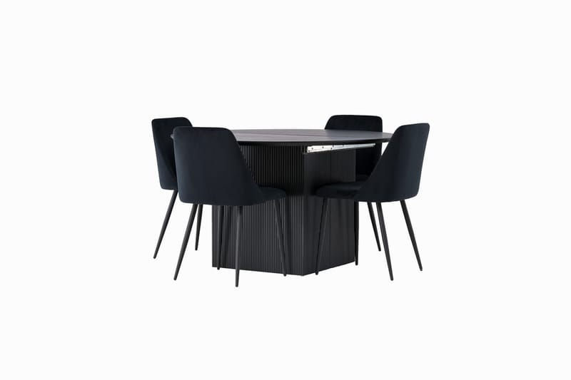 Matilda uttrekkbart spisebord 130/180 cm med 4 Night spisestoler - Møbler - Bord - Spisegruppe