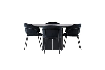 Matilda uttrekkbart spisebord 130/180 cm med 4 Selma spisestoler - Møbler - Bord - Spisegruppe