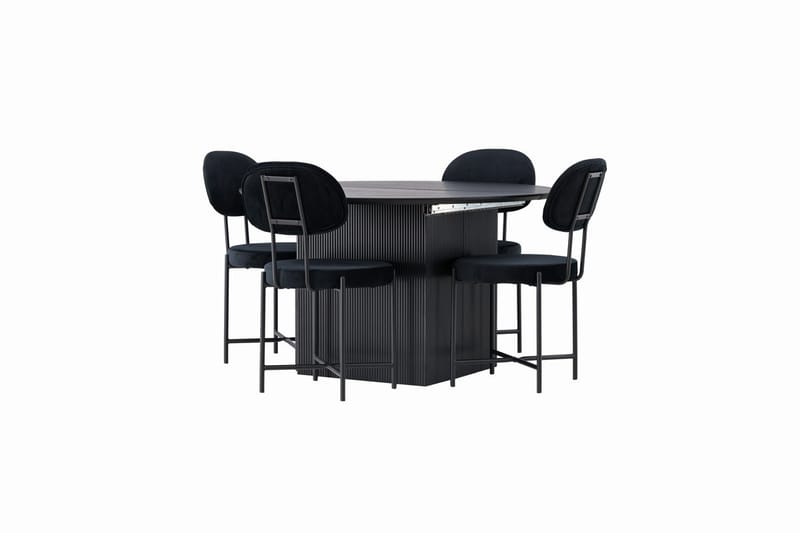 Matilda uttrekkbart spisebord 130/180 cm med 4 Stella spisestoler - Møbler - Bord - Spisegruppe