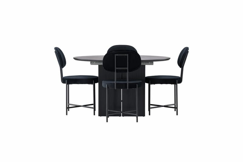 Matilda uttrekkbart spisebord 130/180 cm med 4 Stella spisestoler - Møbler - Bord - Spisegruppe