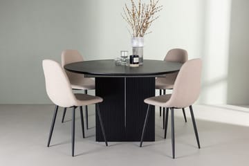 Matilda uttrekkbart spisebord 130/180 cm med 4 Polar spisestoler - Møbler - Bord - Spisegruppe