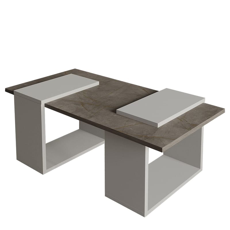 Matris Sofabord 90x37x46,6 cm, Gordion marmor og grå