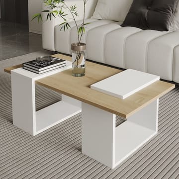 Matris Sofabord 90x37x46,6 cm - Hvit og safireik - Møbler - Bord - Sofabord & salongbord