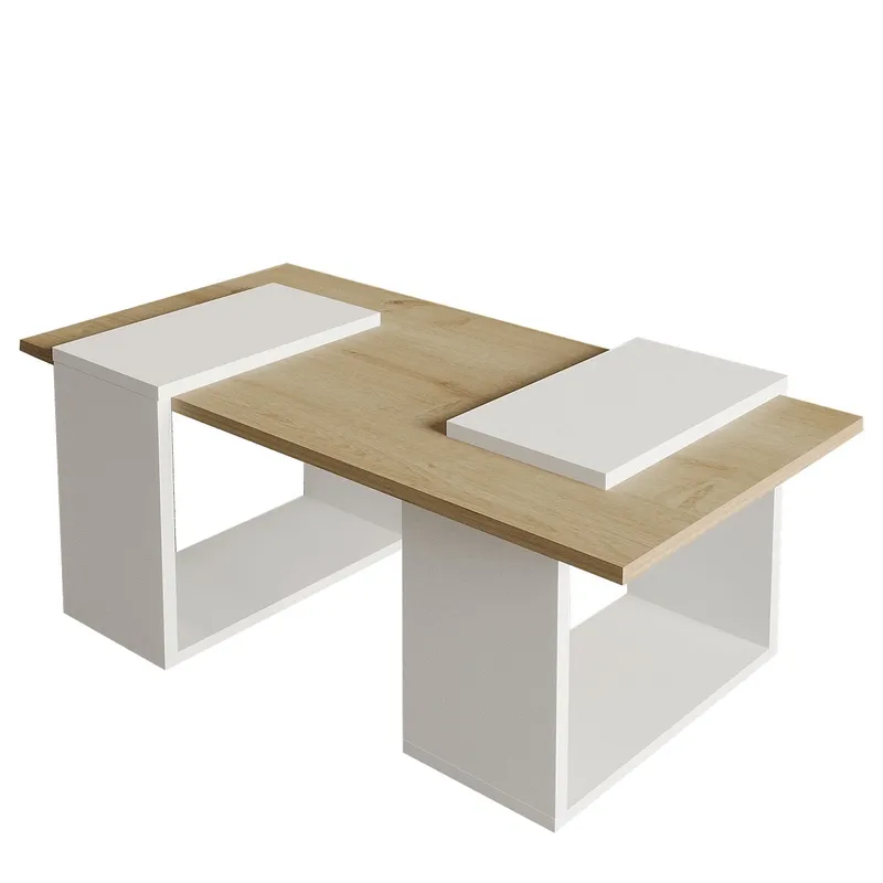 Matris Sofabord 90x37x46,6 cm, Hvit og safireik