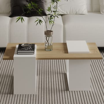 Matris Sofabord 90x37x46,6 cm - Hvit og safireik - Møbler - Bord - Sofabord & salongbord