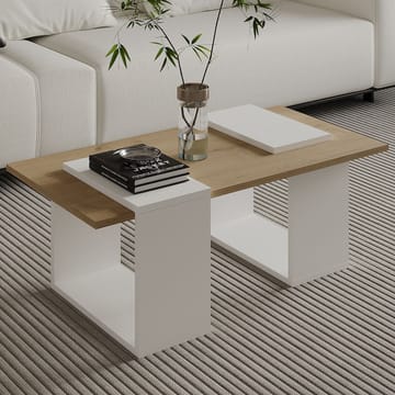 Matris Sofabord 90x37x46,6 cm - Hvit og safireik - M øbler - Bord - Sofabord & salongbord