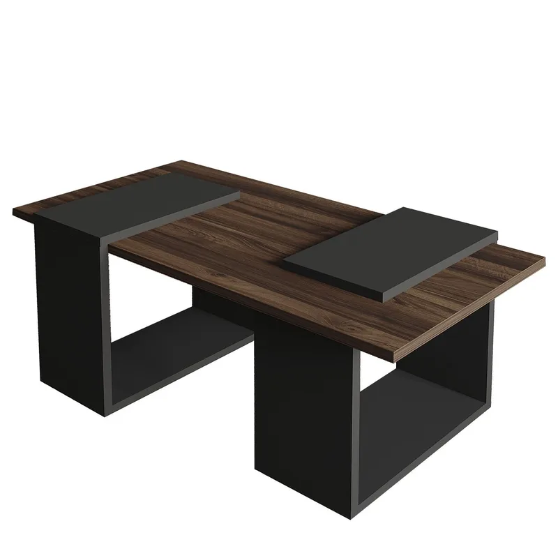 Matris Sofabord 90x37x46,6 cm, Valnøtt og antrasitt