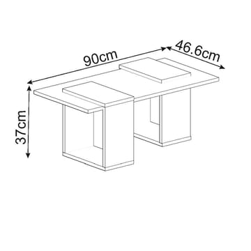 Matris Sofabord 90x37x46,6 cm - Valnøtt/Antrasitt - Møbler - Bord - Sofabord & salongbord