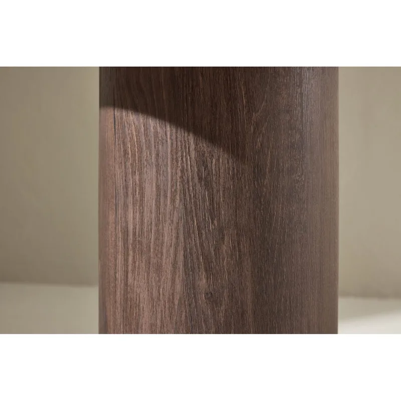 Megg 50 cm Rundt Sofabord i Stein med Understell i Tre - Beige - Møbler - Bord - Sofabord & salongbord