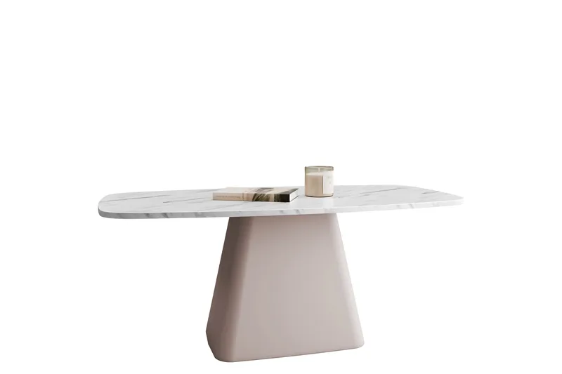 Meylor Sofabord 120 cm, Hvit/Beige