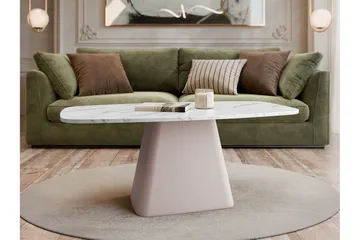 Meylor Sofabord 120 cm - Hvit/Beige - Møbler - Bord - Sofabord & salongbord