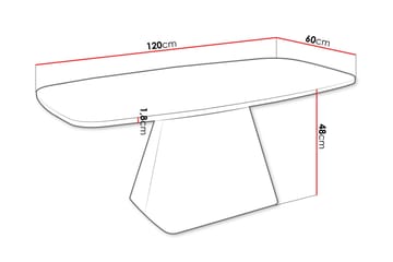 Meylor Sofabord 120 cm - Hvit/Svart - Møbler - Bord - Sofabord & salongbord