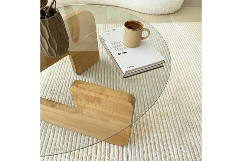 Mijara Sofabord 75 cm - Eik/Transparent - Møbler - Bord - Sofabord & salongbord